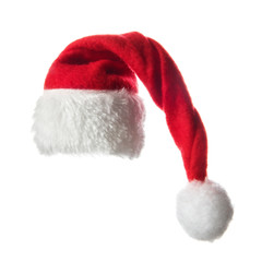 Christmas santa hat,  isolated on white background