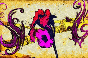 Fotobehang Abstract flower oil painting © maxtor777