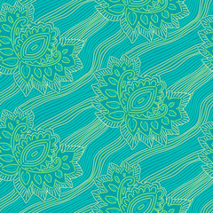 Floral seamless pattern with points