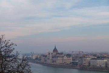 Obraz na płótnie Canvas View of the Hungarian Parliament Building, Budapest