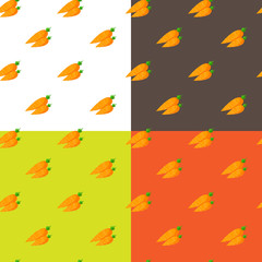 Vector flat carrots seamless pattern