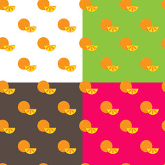 Vector flat orange fruits seamless pattern