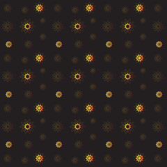 Vector golden rich floral seamless pattern on black background