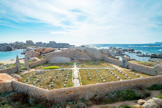 Cemetery of the crew at Cala Acciarino, Lavezzi island, Corsica
