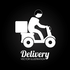 Delivery design over black background vector illustration