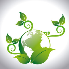 Ecology design over white backgroundvector illustration