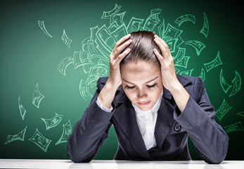 Businesswoman facing problems