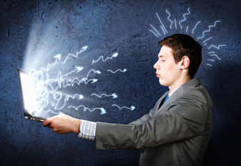 Man using laptop
