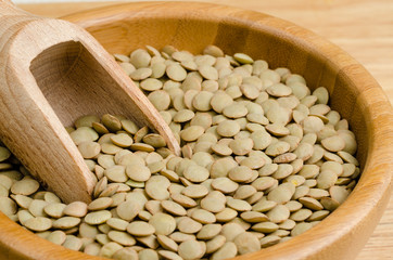 lentils, on wood, background