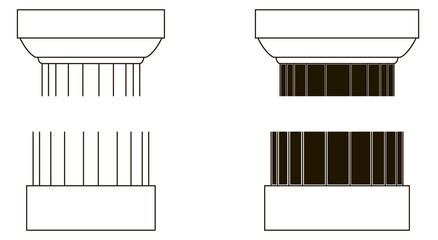 Set of old-style greece pillar column parts