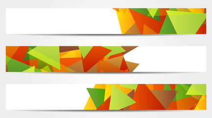 Collection of 3 abstract colorful banners