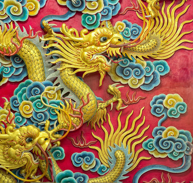 Golden Dragon sculpture