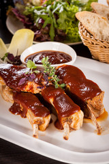 Delicious grilled pork ribs