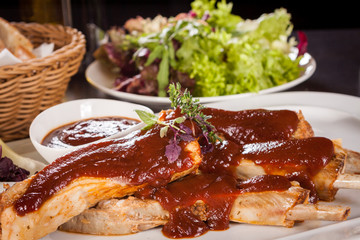 Delicious grilled pork ribs