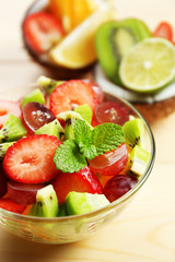Fruit salad on table