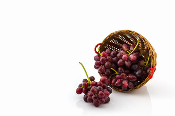 Fresh Red Grape in basket.