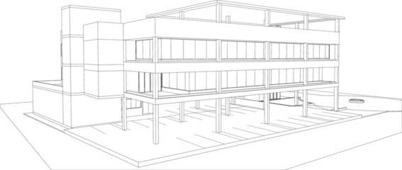 sketch design of buiding,vector 