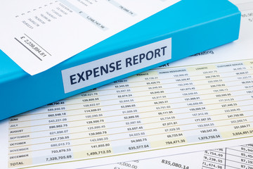 Business expense report with binder