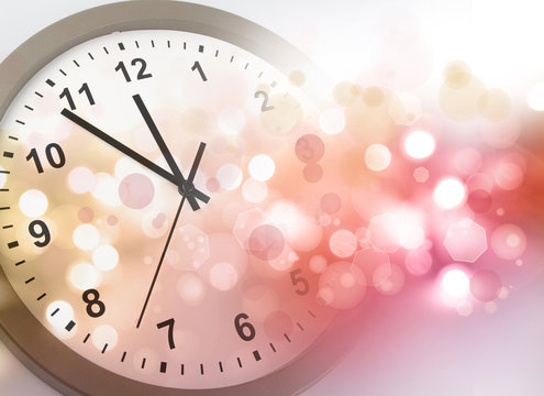 Clock and abstract background. New Year