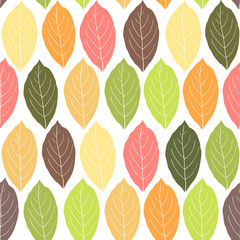 vector seamless pattern with leaves