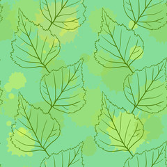 Fototapeta na wymiar seamless vector pattern with leaves