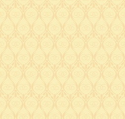 Vector pattern with vintage and decorative elements on beige