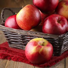Red apples in basket
