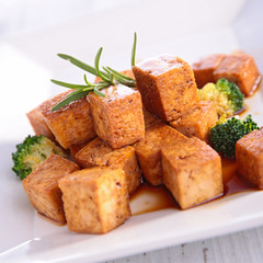 grilled tofu with soy sauce