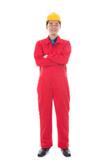 asian male engineer with safey suit
