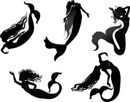 Mermaid silhouettes