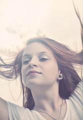 Fototapeta premium Beautiful girl face
