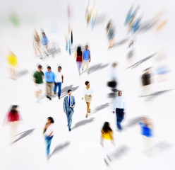 Crowd Diverse People Community Walking Isolated Concept