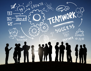 Teamwork Team Together Collaboration Business Communication Outd