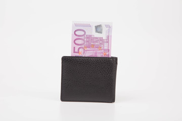 Wallet with euro banknote