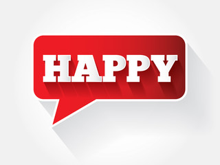 Happy text message bubble, vector background