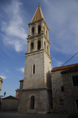 Fototapeta na wymiar beautiful church tower in stari grad