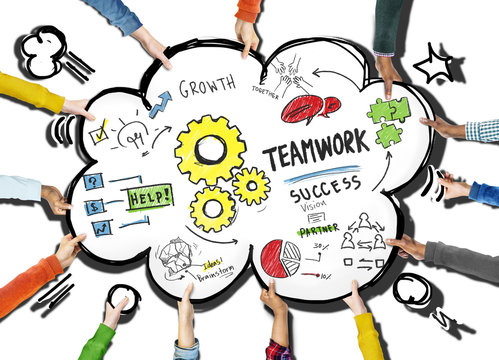 Teamwork Team Together Collaboration People Holding Cloud Concep
