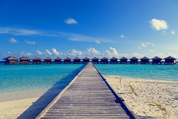 water villas in tropical resort