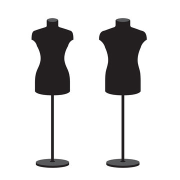 Mannequins for clothes male and female. Vector set.