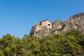 Fototapeta na wymiar Monastery build on top of a rock