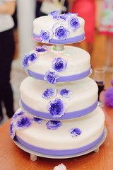Obraz na płótnie Canvas Cake with Violet Flowers