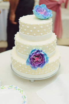 Cake with Blue Flowers