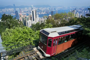 Foto auf Leinwand Die „Peak Tram“ in Hongkong. © fazon