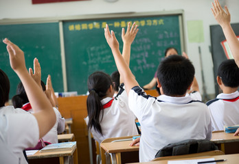 raised hands
