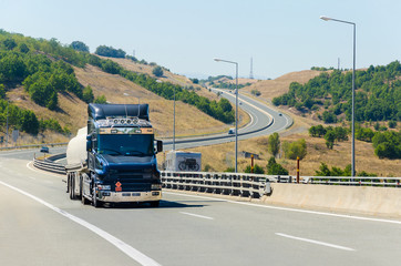 truck at highway road s curve