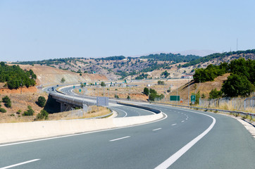 amazing highway S curve road wide shot