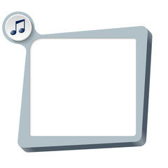 vector text box for any text and music icon