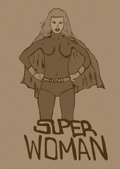 Fototapeta na wymiar Super woman vintage
