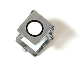 chrome magnifier isolated on white with clipping path