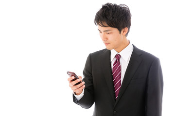 asian businessman on white background